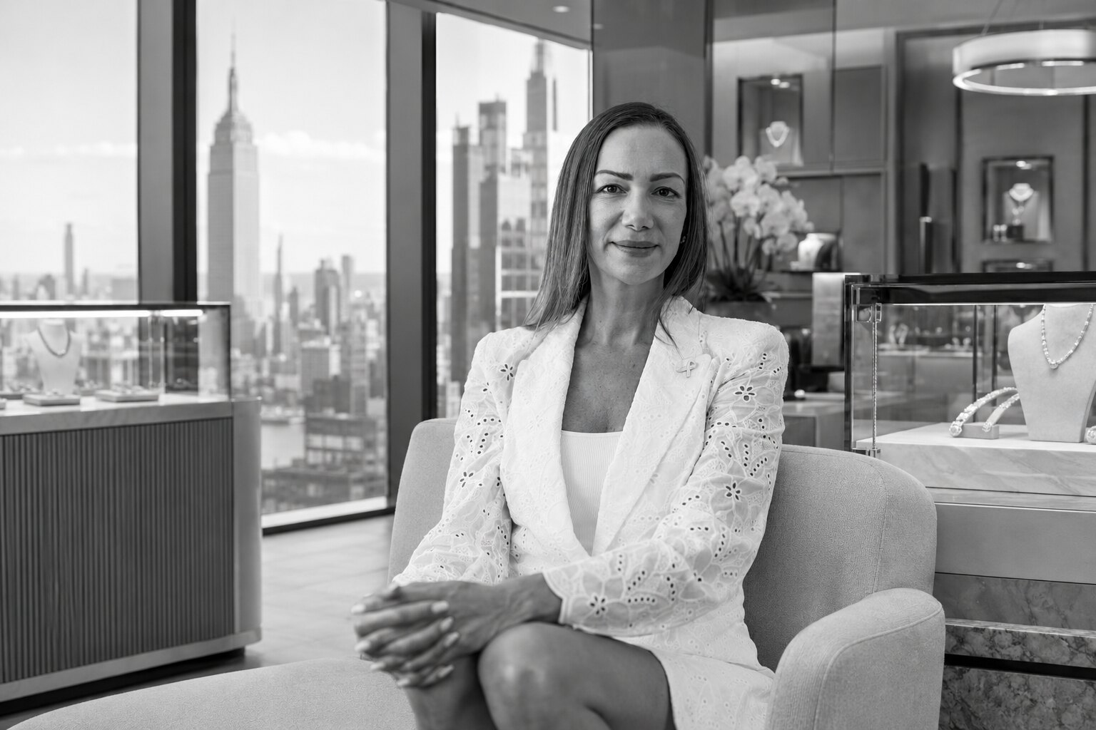 Yael Alexander, founder — black and white portrait